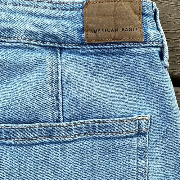 American Eagle Womens Blue Jean Denim Mini Skirt Button Front Light Blue Size 10 - Picture 8 of 9